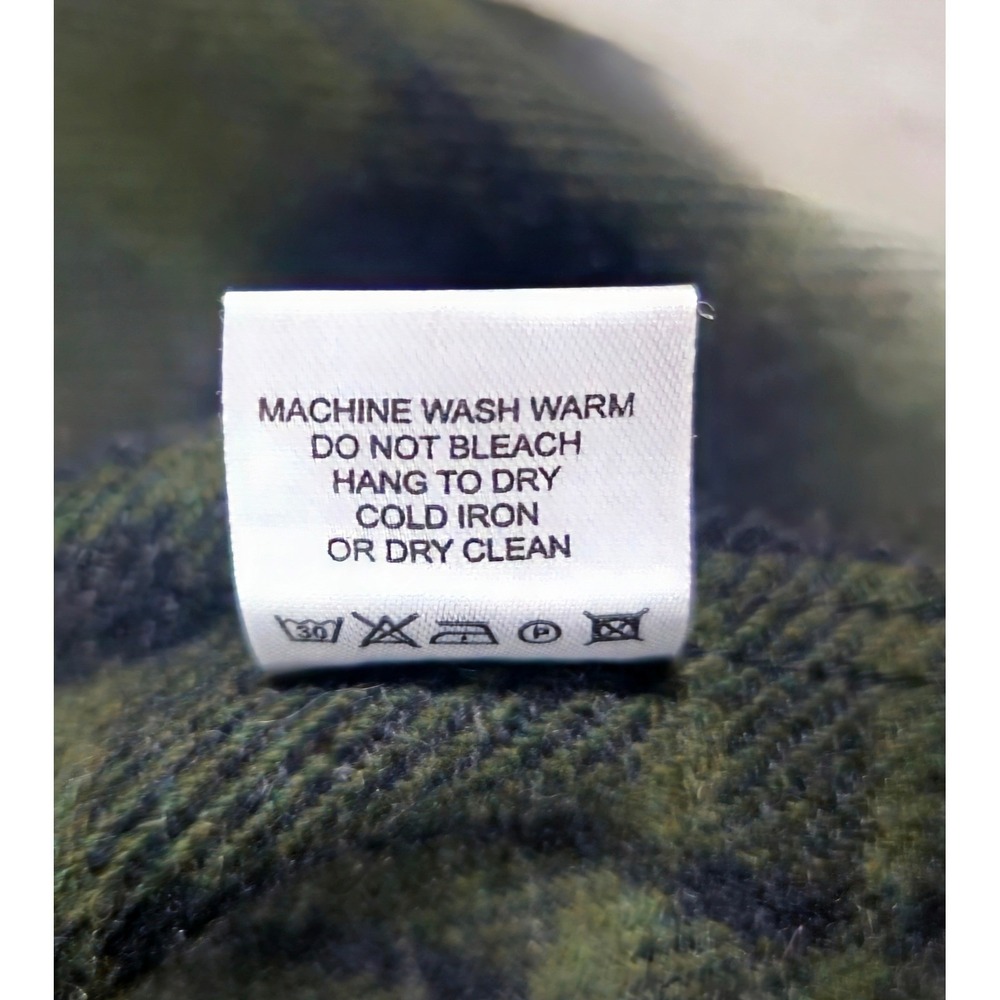 Vintage Wool Blend Plaid Flannel Shirt Jacket Snap Large 80s Orton Brothers - Picture 9 of 12